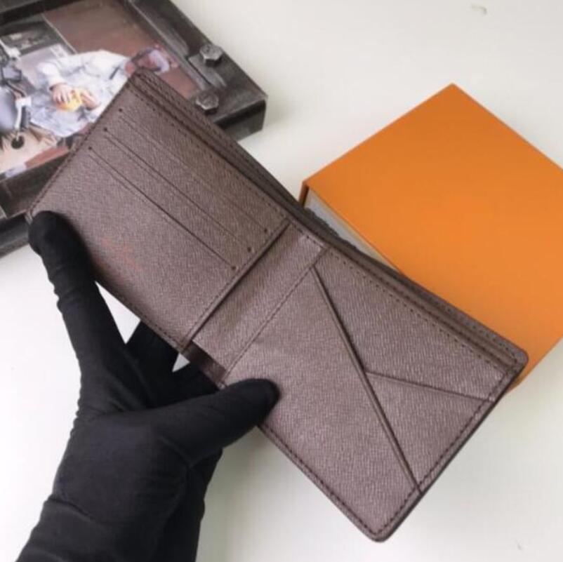 Quality Designer Men Wallet purse original box card holder checked flower fashion classic cash holders