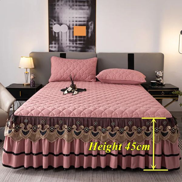 Quilted bedding leather embroidered bedding thick bedding lace style mattresses home bedding without pillowcases 240827