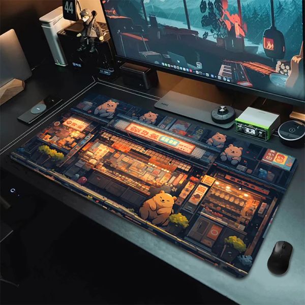Mause Pad Japan Aesthetics Gamer Cabinet Mouse Rug Gaming Accessories Desk Mat Mousepad Keyboard Pc Office Mats Xxl Large Carpet