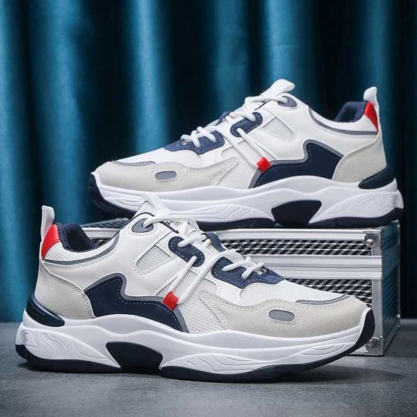 Mens fashion sports casual shoes breathable four seasons soft soled comfortable outdoor running shoes student lace up sneakersC241217