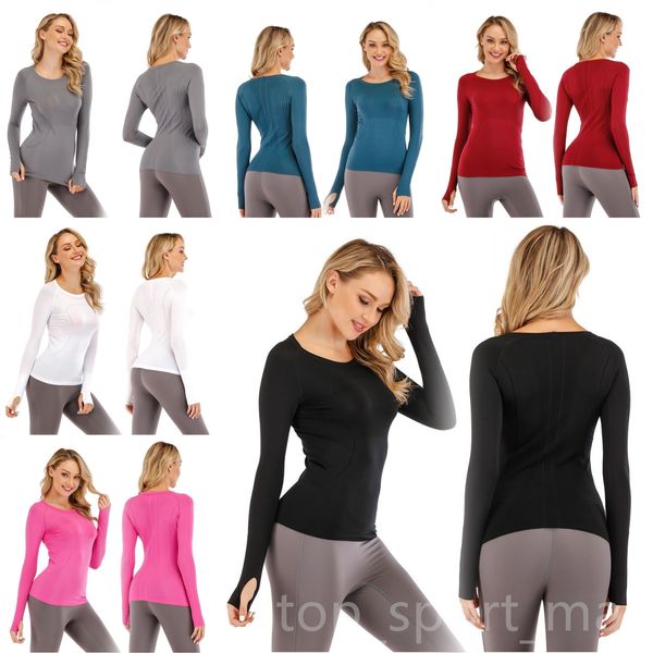 Camisas de ioga para mulheres Caminhadas de fitness de inverno de manga comprida