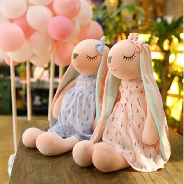 1pc 35CM kaii Long Ear Rabbit Plush Toys Baby Sleep Comfort Dolls Stuffed Soft Animal Toys Lovely Rabbit for Children GirlsXJ250109