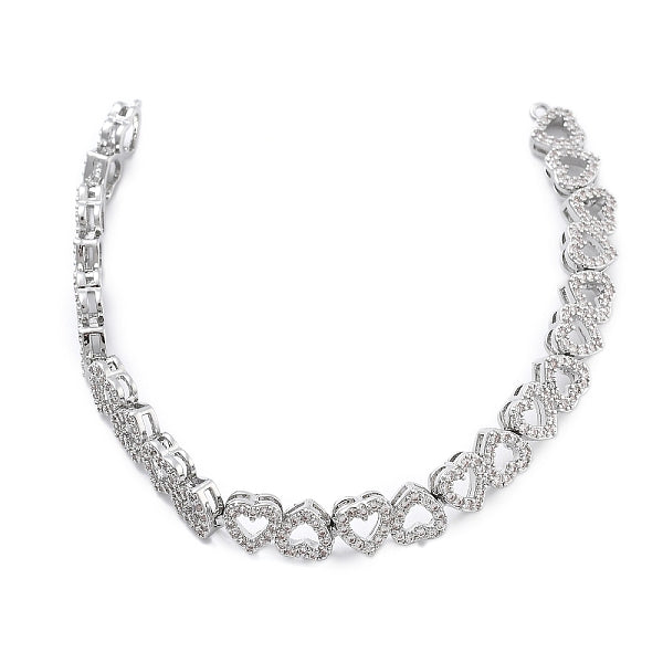 Messing Micro Pave klare Zirkonia Multi Herz Verbindungsstück Charms