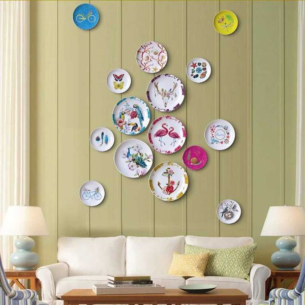 Decorative Plates American rural ceramic decorative panels living room decorations seating backgrounds wall hanging panels CL250121