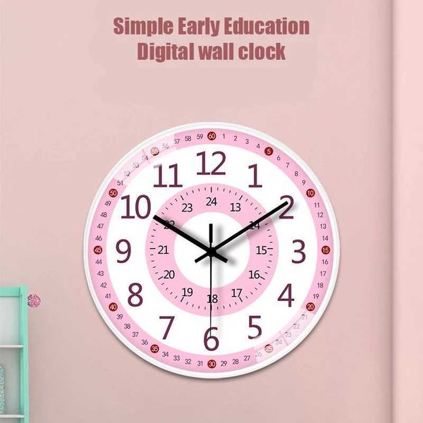 Small Number 3D Cute Wall Clock Living Room Modern Childrens Circular Wall Clock Noise Free Bedroom Bell Tower Mural Home Decoration W240806