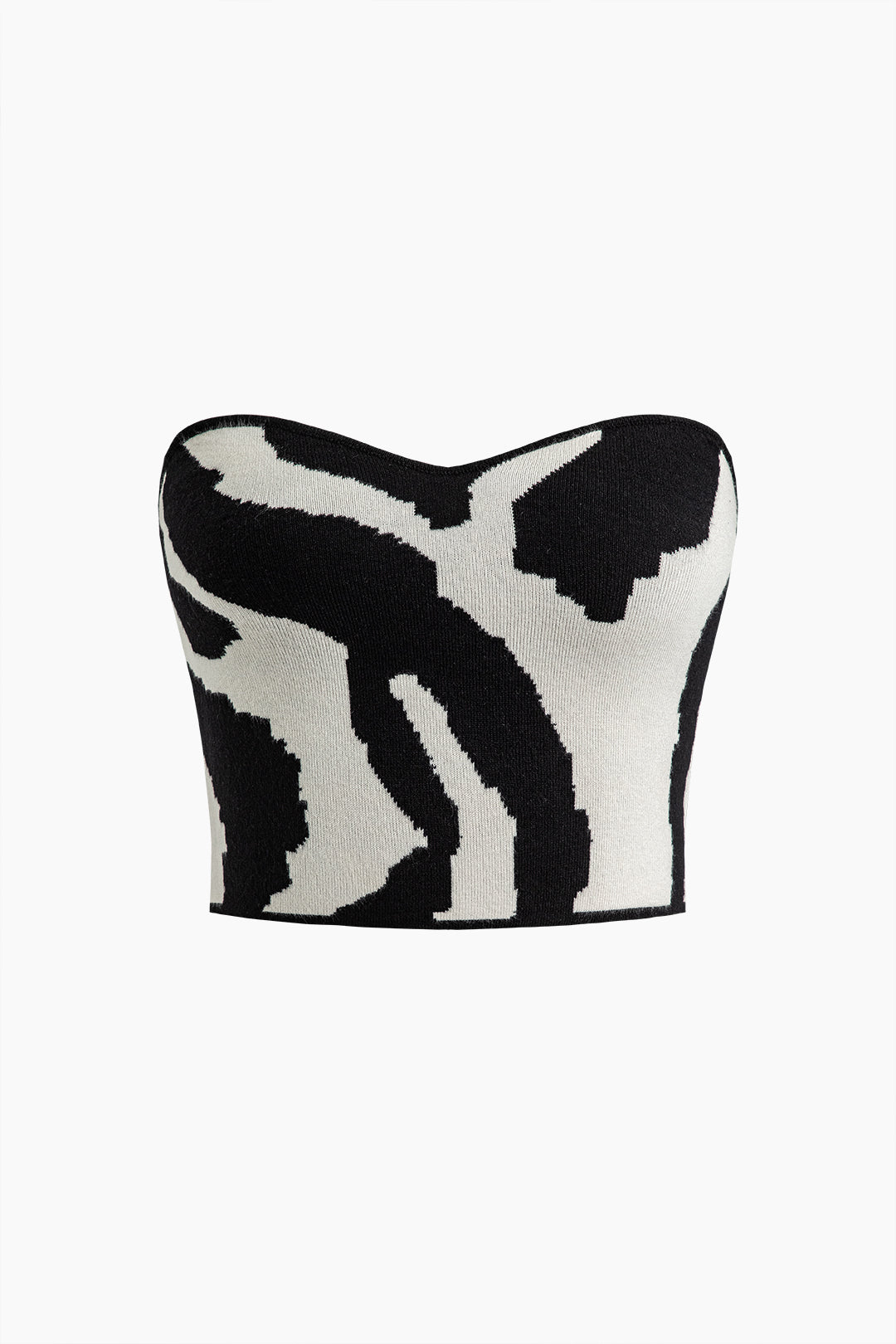 Contrast Knit Tube Top