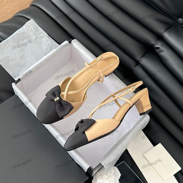 25ss Womens Slingbacks Dress Shoes Designer Lambskin Bow Mary Jane Shoes Womens Outdoor Casual Shoes Dress Wedding Shoes With Dust Bag