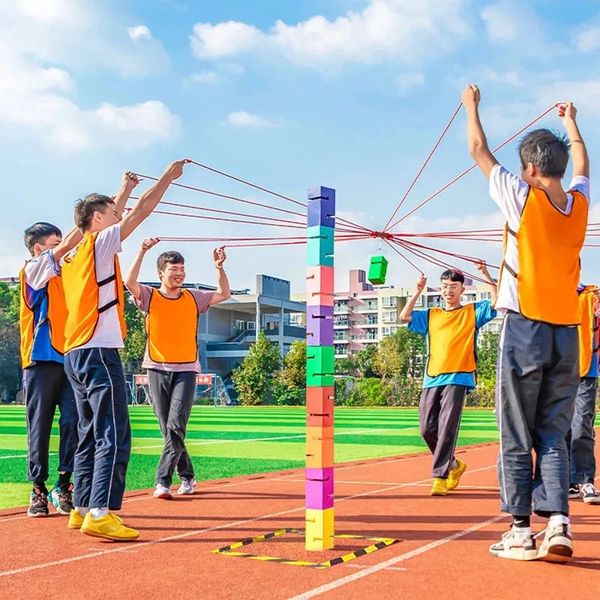 Jogos de trabalho em equipe Construção de torres de torre esportes ao ar livre Time Building Games Company Company Perception Equipment Game