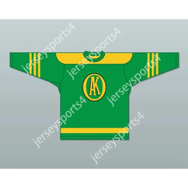 Gdsir Custom GREEN USHL GORDIE HOWE 9 OMAHA AK-SAR-BEN KNIGHTS HOME HOCKEY JERSEY NEW Top Ed S-M-L-XL-XXL-3XL-4XL-5XL-6XL