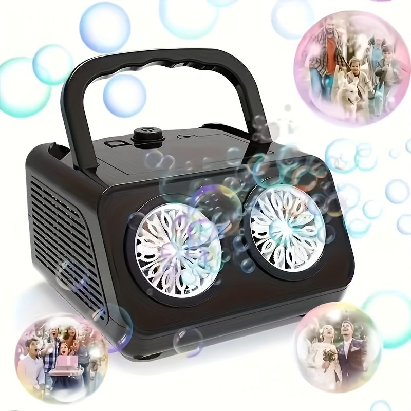 TEMU Automatic Bubble Machine, Bubble Blower With 2 Fans 20000+ Bubbles Per Minute, Portable Bubble , Bubble Toys For Outdoor, Suitable For Parties,