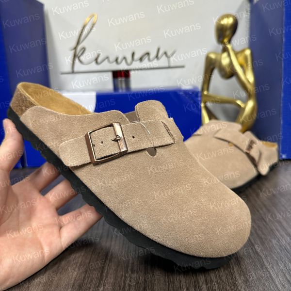 Designer Clogs Sandals Clog Slippers Cork Flat High Quality Fashion Summer Genuine Leather Slide Favourite Beach Casual Shoes Women Men