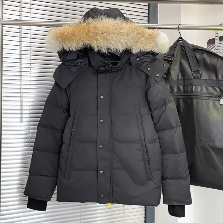 Winter Men Down Jackets Doudoune Coyote Fur Designer Homme Puffer Windbreaker Jassen Outerwear Hooded Fourrure Manteau Down Jacket Coat Hiver Parka