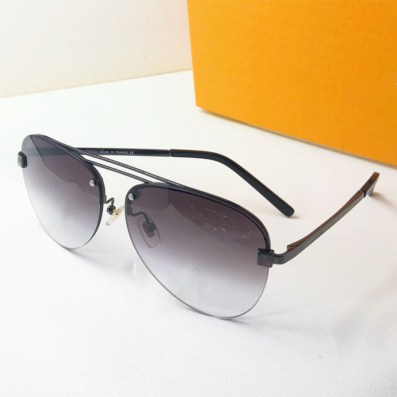 Vintage Brand Designer Sunglasses Clockwise Z1020 colored gradient mirror or signature Women Rimless Men Classic Retro double metal l GILS