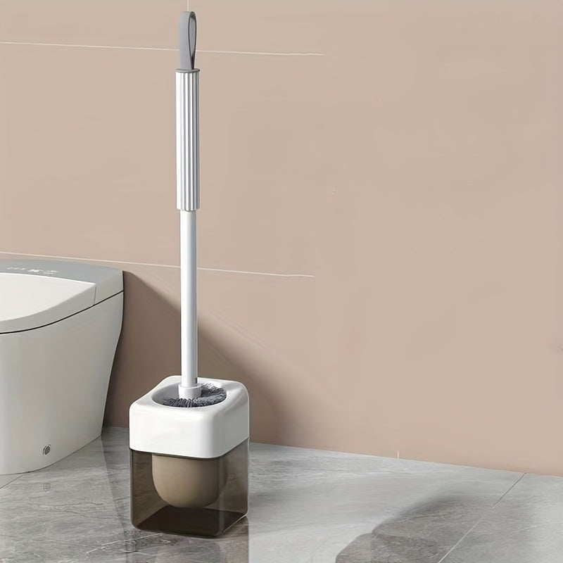 TEMU A Toilet Brush Set With A Holder, Detachable Plastic Toilet Brush, 42cm Long Handle Cleaning Brush, Flexible Toilet Cleaning Brush, Blind Spot