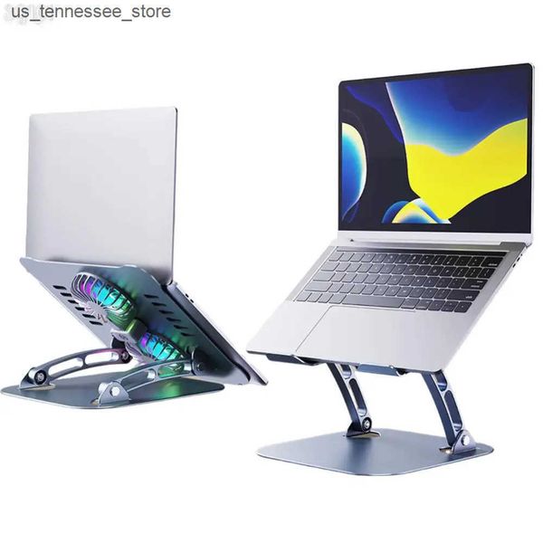 Laptop Cooling Pads Foldable Laptop Riser Anti-slip with 2 Cooling Fan Notebook Laptop Riser Metal Holder Notebook Riser for Laptop Up To 15