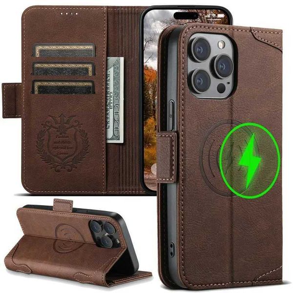 EUCAGR Business Leather Wallet Phone Case For 16 12 13 14 15 Pro Max 15Plus 14Pro With Flip Card Holder CoverT250114