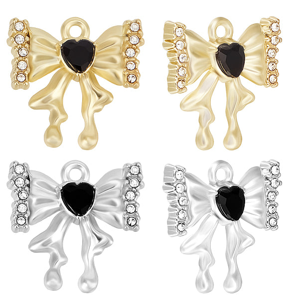 12 Stück 2 Farben Legierung Micro Pave Zirkonia Charms