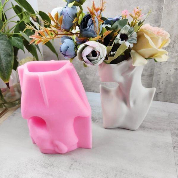 Big European-style Human Body Half-body Vase Silicone Mold Cement Plaster Mold Succulent Resin Tool for Making Flower Pot