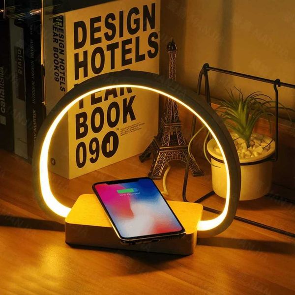 Wireless charging LED desk lamp with touch control used for adult reading - eye care bedside lamp with LED light clip on the lamp Y250111