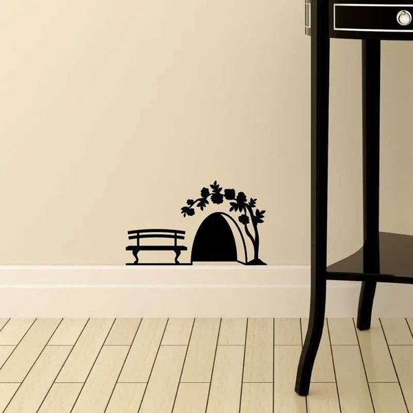 Small Mouse Hole Wall Sticker Door Cupboard Home Decor Art Kids Room Decoration Creative Decals PVC Carved Stickers On The Wall Y240730