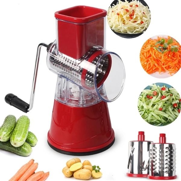 Portable Manual Vegetable Cutter Slicer Multifunctional Round Rotate Mandoline Slicer Potato Cheese Kitchen Gadgets 240125