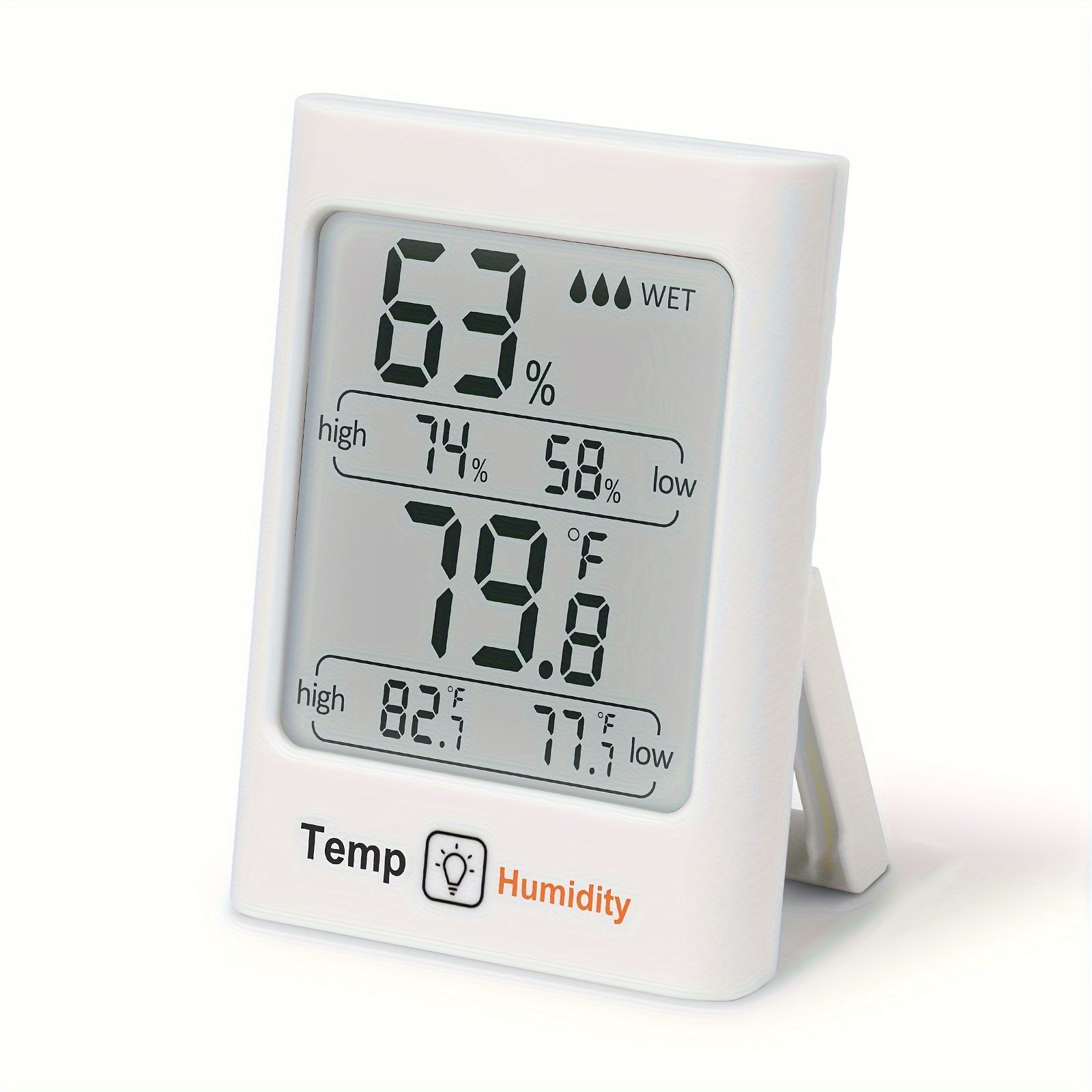 TEMU Indoor Digital Thermometer Hygrometer - Smart Temperature And Humidity Monitor With Backlight, Indicator, Max-min Records