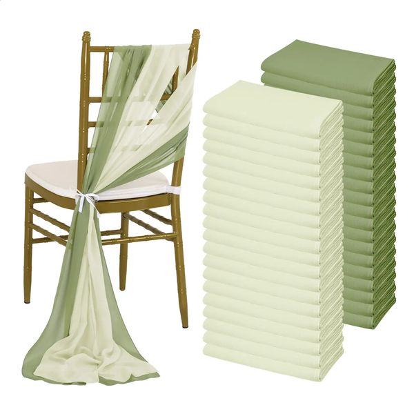 40 pieces of chiffon chairs with waistbands wedding chair decorations 16x275cm long used for wedding aisle decoration parties banquets event