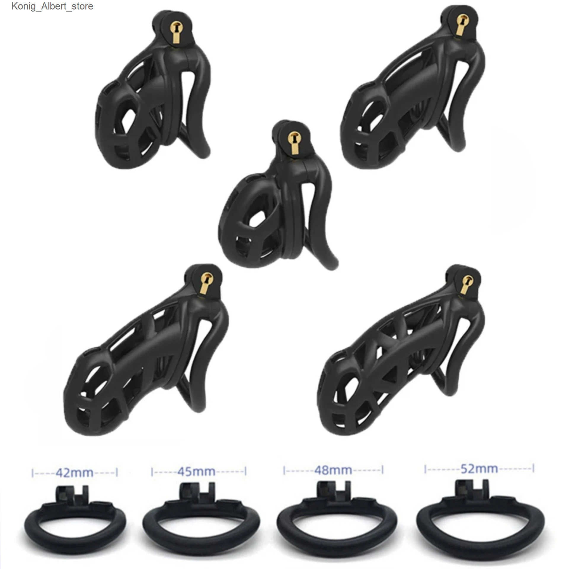 Chastity Devices Male chastity equipment cage cover used for penis rooster cage with 4 penis rooster ring locks penis cage restraint strap fetish se