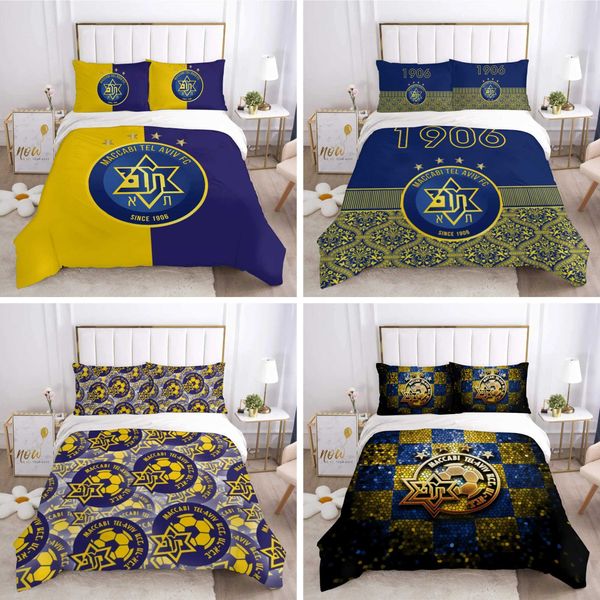 Bedding sets 3D printed Maccabi Tel Aviv bedding down duvet covers for comfortable bedrooms single and doublesided oversized duvet covers ho