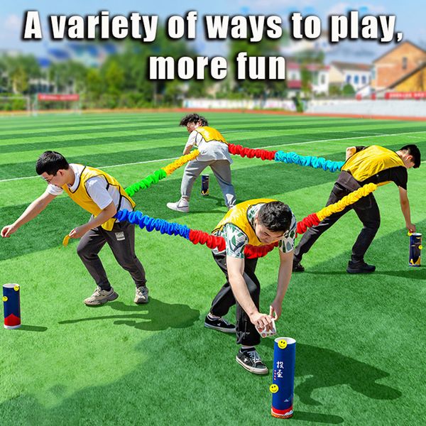 Novelty Games Outdoor Team Building Develop Sport Entertainment Toys Children Elasticity Rope Circle Running Push for Kids Sensory 230617