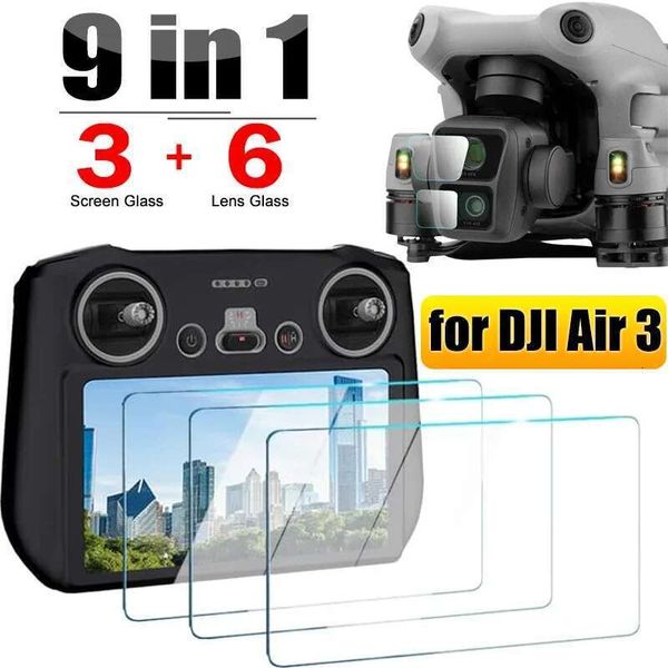 5Pcs-Set 1-9Pcs Tempered Glass RC2 Screen Protector Drone Lens Protective Film Full Protection For DJI Air 3 Accessories