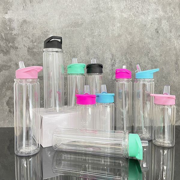 Kids Snowglobe Pre Drilled Water Bottle 10oz Double Wall PET Plastic Acrylic Color Lids with Hole and Plug Stopper for Uv Dtf Wraps 50pcs-ca