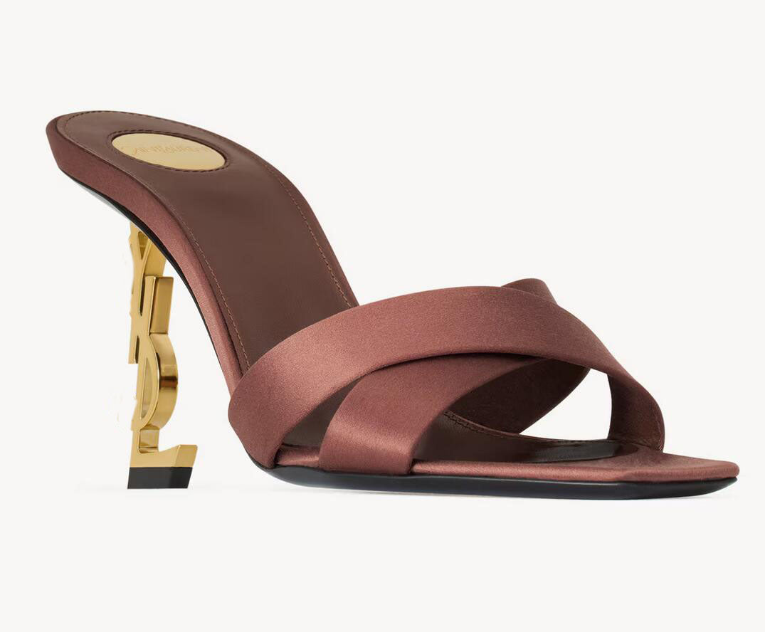 Luxury designer OPYUM mules Shoes Silk Crepe women high heels sandals pumps pump open toe 35-43 with box