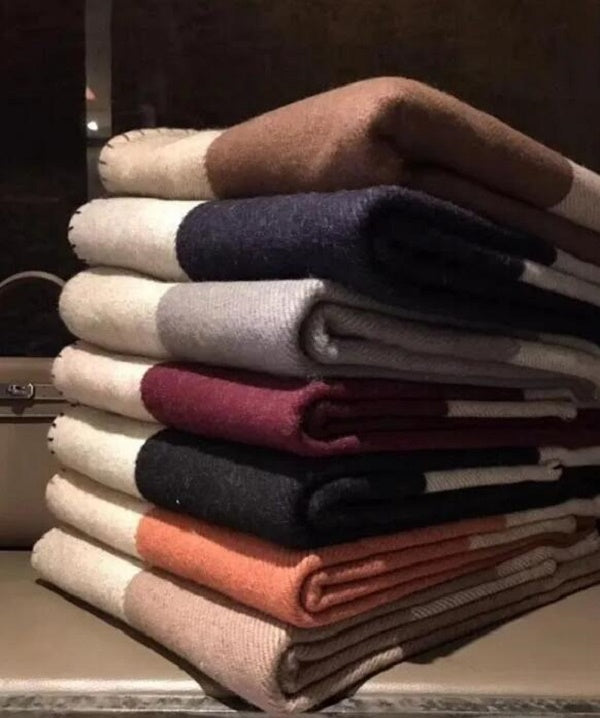 Letter Blanket Soft Wool Scarf Shawl Portable Warm Plaid Sofa Bed Fleece Spring Autumn Women Throw Blankets