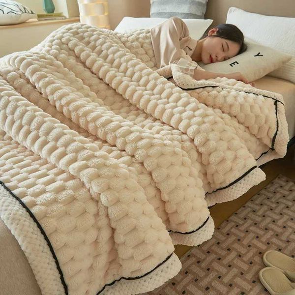 Blanket Turtle Velvet Autumn Thick Warm Blankets for Beds Soft Fluffy 2 Layer Coral Velvet Sofa Blanket for Throw Single Double Blanket Z241