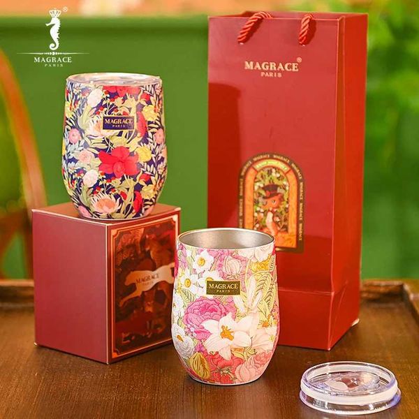 European retro new U-shaped stainless steel insulated water cup portable cold drink milk ice coffee cold straight drink cupCL240809