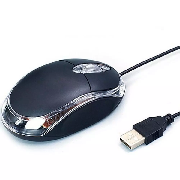 Wired USB Black Optical Computer Mouse with Comfortable Scroll Wheel for Desktop & Notebook Use