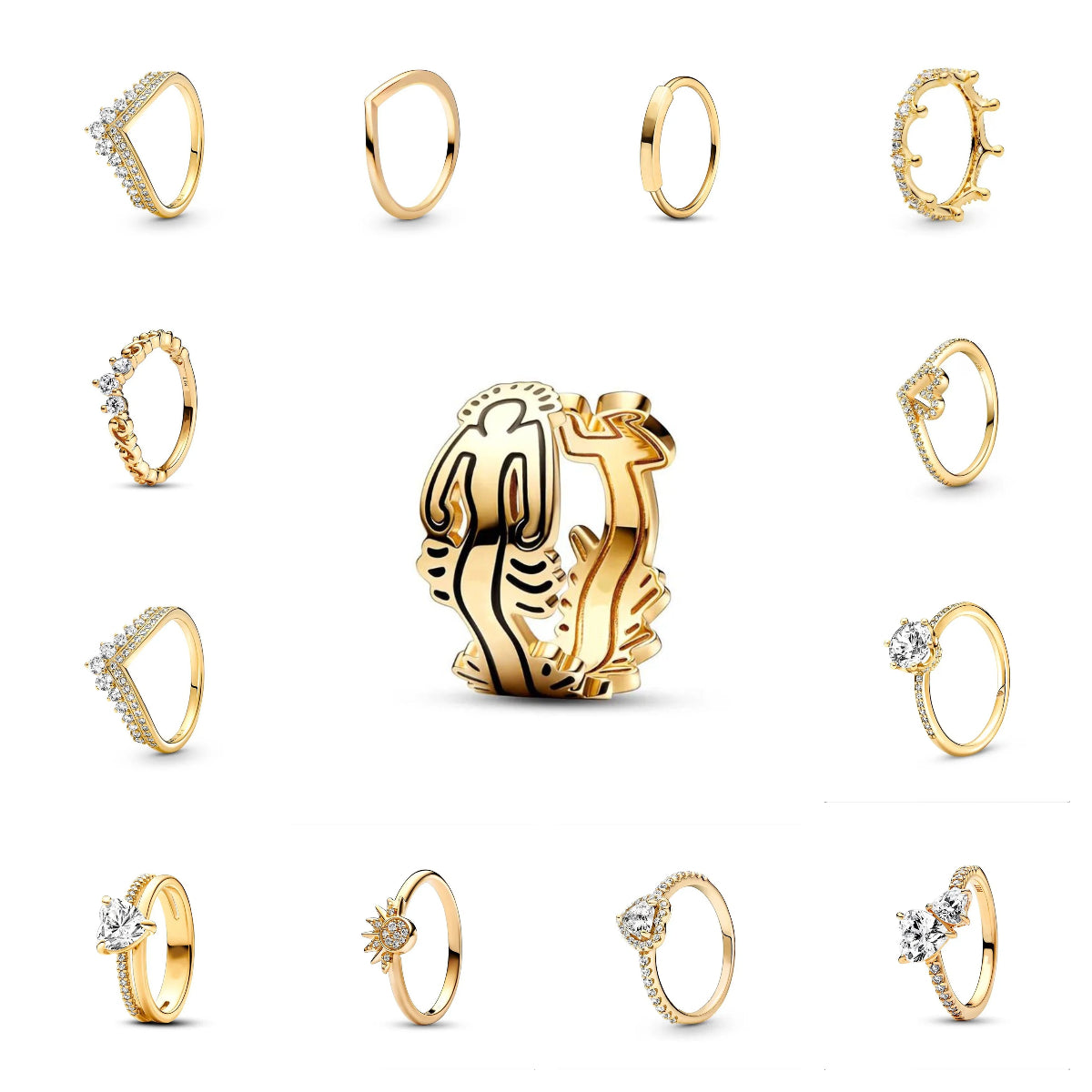 designer jewelry ring gold jewellery womens jewelry designer Chinese Style rings for women engagement 18K Gold Plated Rings womens wed ring diamon r