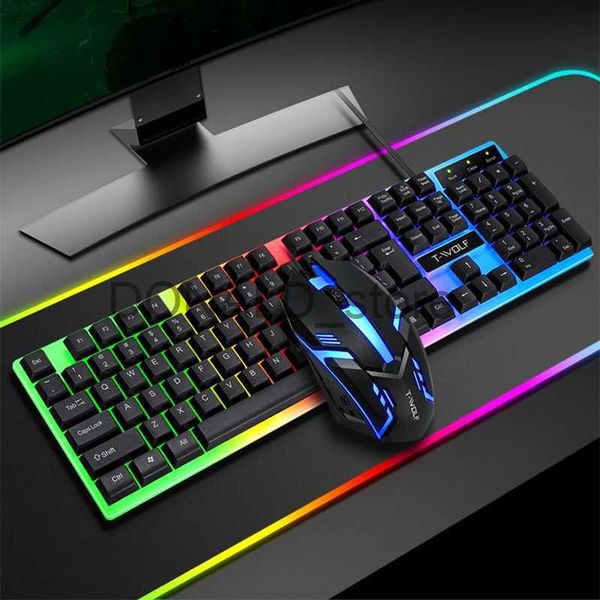 Keyboards Gamer Keyboard And Mouse PC Gaming Keyboard RGB Backlit Keyboard Rubber Keycaps Wired Spanish Keyboard Mouse Gamer Gaming Mouse J2