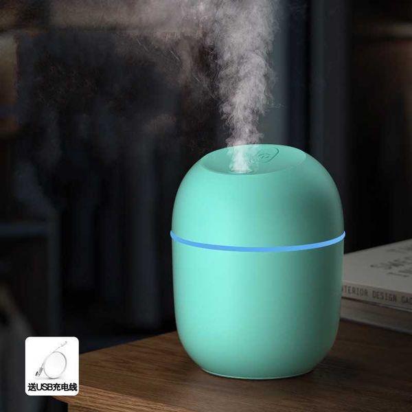 Humidifiers Humidifiers 220ML Air Humidifier Ultrasonic Mini Car Aromatherapy Diffuser Portable USB Essential Oils Purifiers LED Lamp Home F