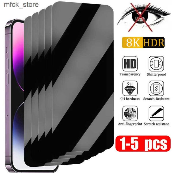 Cell Phone Protectors 1-5PCS Anti-Spy Glass for 14 13 15 12 11 16 Pro Max Mini Plus SE 2020 22 X XS XR Privacy Screen Protector For iPhone 7