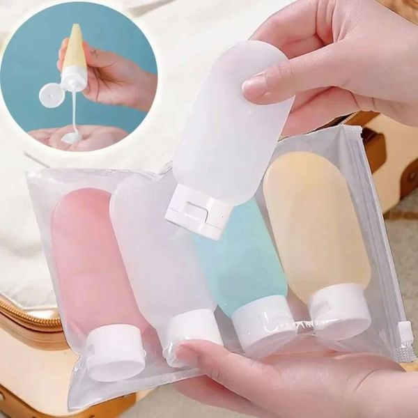 4Pcs-Set Refillable 60Ml Soft Silicone Lotion Container Squeeze Tube Empty Portable Travel Shampoo Bottle