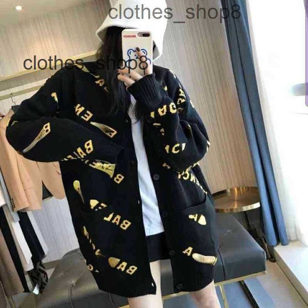 designer hoodies balenciigss men&#039;s sweaters Paris home&#039;s versatile new fashion letter jacquard knitting cardigan sweater coat fema