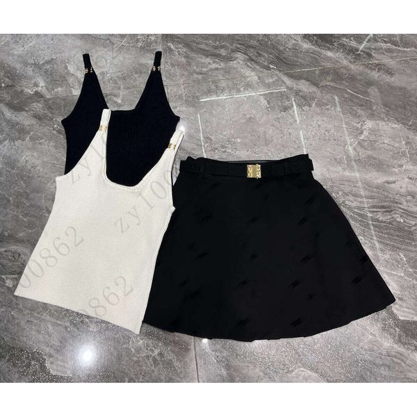 Women skirts suit Designer vest two-piece brand woman dress set Women Fashion knit vest casual short skirts 2pcs Dec 11 fc90