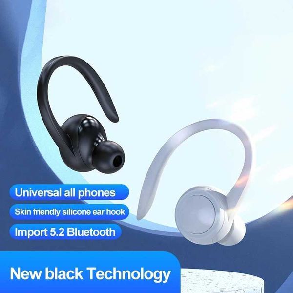 T10 Wireless Ear Hook Earphones Single Mini Handsfree Headphone TWS HiFi Bass Noise Cancelling Sports Headset with MicrophoneC250212