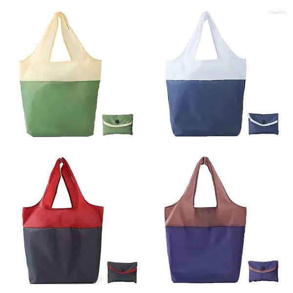 Waterproof Shopping Bags Storage Recycled Polyester Portable Foldable Large Capacity Cloth