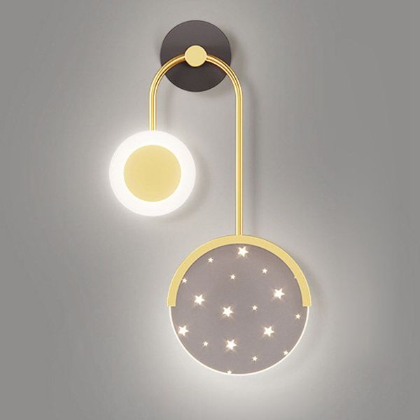 Modern LED Corridor Wall Lamp 2 Heads Stars Design Bedroom Bedside Sconces Crystal Porch Mirror Front Hallway Bracket light