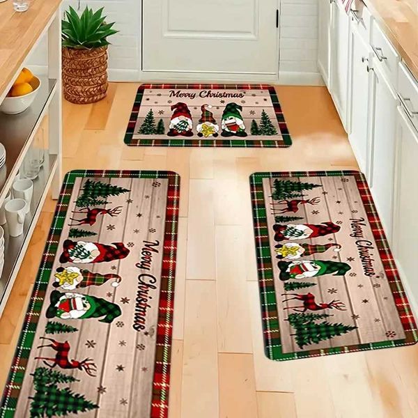 Christmas Dwarf Elk Kitchen Floor Mat Entrance Door Decoration Anti slip Halloween Balcony Carpet Living Room Carpet Christmas Decoration Y2