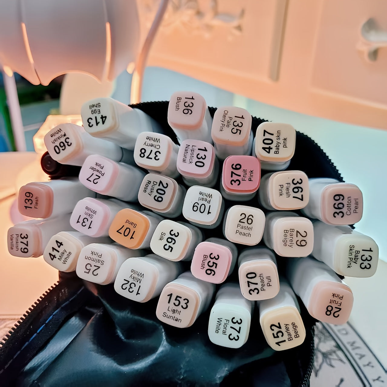 TEMU Light Beige Markers, 30 Flesh Colors Alcohol Based Art Markers Pens Set Dual Tips Brush& For Professional Artists Drawing Sketch Illustrations