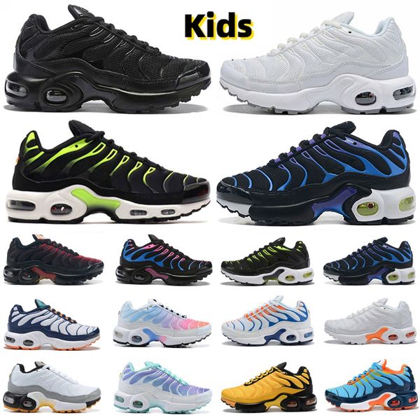 Kids tn shoes plus Originals OG Toddlers baby boys girls Athletic Outdoor designer sneakers trainers Infants Children PS black white grey Po
